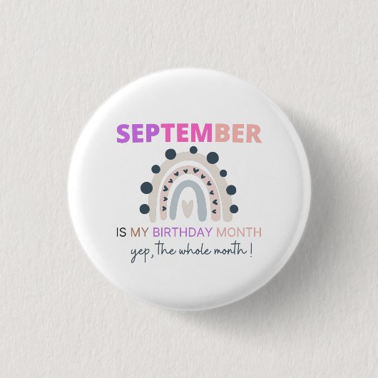 Badge Rond 2,50 Cm Septembre Est Mon Anniversaire Mois, 2021 arc-en-c (Devant)