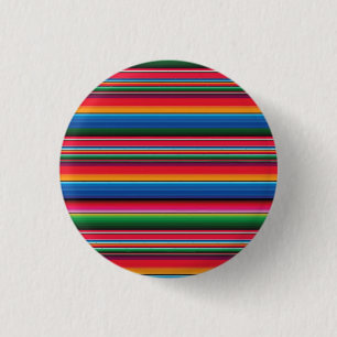 Badge Rond 2,50 Cm Serape rouge saltillo traditionnelle mexicaine cou