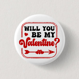 Badge Rond 2,50 Cm Seras-tu mon Saint-Valentin de la Saint-Valentin