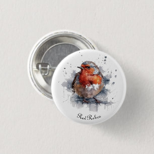 Badge Rond 2,50 Cm Serene Robin, personnalisée
