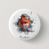 Badge Rond 2,50 Cm Serene Robin, personnalisée (Devant)