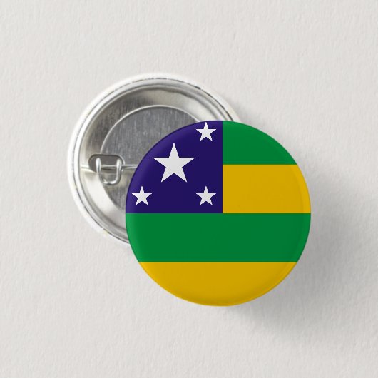 Badge Rond 2,50 Cm Sergipe, bouton indicateur d'état brésilien (Devant & derrière)
