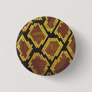 Badge Rond 2,50 Cm Serpent Brown et impression or