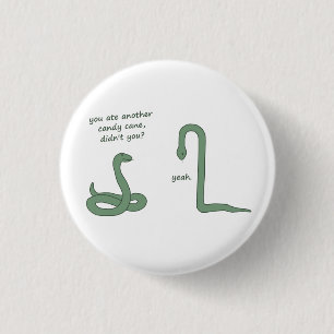 Badge Rond 2,50 Cm Serpent de sucre de canne