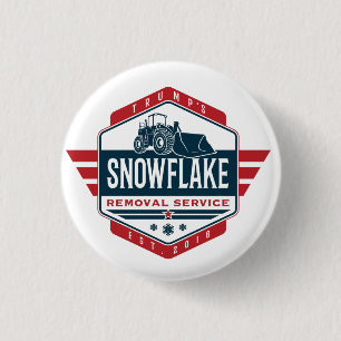 Badge Rond 2,50 Cm Service de retrait de flocon de neige de Trump Nou