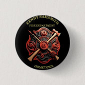 Badge Rond 2,50 Cm Service des incendies Emblème de courage et de dév (Devant)