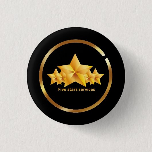 Badge Rond 2,50 Cm Services cinq étoiles (Devant)