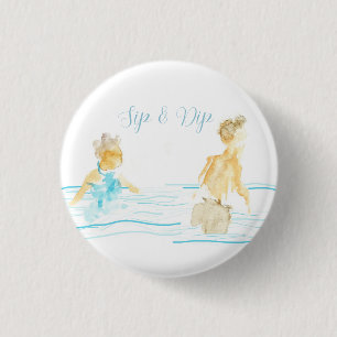 Badge Rond 2,50 Cm Serviettes pour fête au bord de la piscine