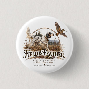 Badge Rond 2,50 Cm Setter anglais, chasse à la bécasse