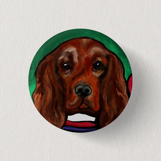 Badge Rond 2,50 Cm Setter rouge irlandais (Devant)