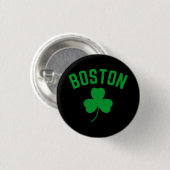 Badge Rond 2,50 Cm Shamrock de Boston Green Lucky (Devant & derrière)