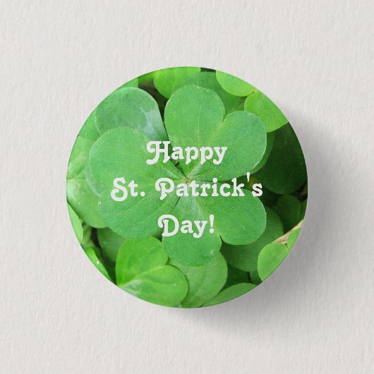 Badge Rond 2,50 Cm Shamrock de la Saint-Patrick (Devant)