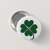 Badge Rond 2,50 Cm shamrock irlandais 4 feuilles (Devant & derrière)