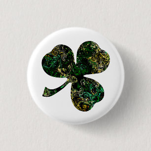 Badge Rond 2,50 Cm Shamrock noir marbré