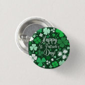 Badge Rond 2,50 Cm Shamrock St Patrick's (Devant & derrière)