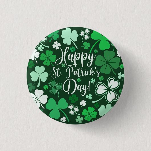 Badge Rond 2,50 Cm Shamrock St Patrick's (Devant)