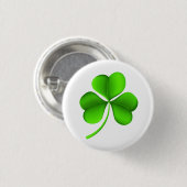 Badge Rond 2,50 Cm Shamrock sur pbcn blanc (Devant & derrière)