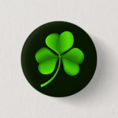 Badge Rond 2,50 Cm Shamrock sur pbcn vert foncé (Devant)