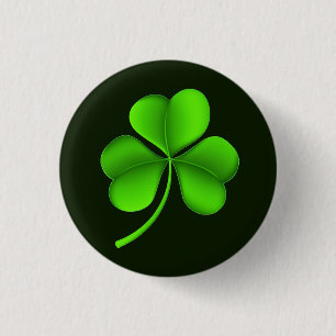 Badge Rond 2,50 Cm Shamrock sur pbcn vert foncé