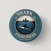 Badge Rond 2,50 Cm Shark and Fisherman (Devant)