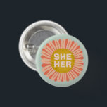 Badge Rond 2,50 Cm SHE / Son Prononouns Sunflower Daisy Pride<br><div class="desc">Décorez votre tenue avec ce bouton d'art cool. Ça fait un grand cadeau ! Vous pouvez le customiser et ajouter du texte. Consultez ma boutique pour plus de couleurs et de motifs ! Faites-moi savoir si vous aimeriez quelque chose de personnalisé aussi.</div>