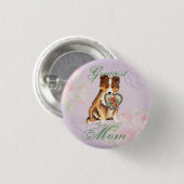 Badge Rond 2,50 Cm Sheltie Heart Maman (Devant & derrière)