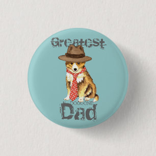 Badge Rond 2,50 Cm Sheltie papa