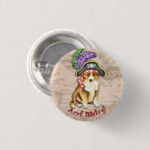 Badge Rond 2,50 Cm Sheltie Pirate (Devant & derrière)