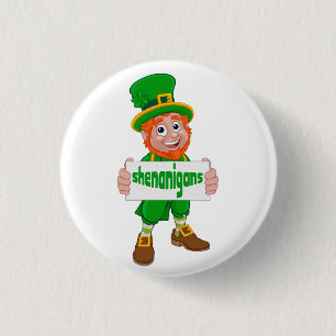 Badge Rond 2,50 Cm Shenanigans St. Patrick's Day Leprechaun St Pattys
