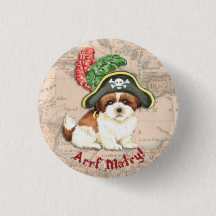Badge Rond 2,50 Cm Shih Tzu Pirate