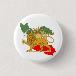Badge Rond 2,50 Cm Shir o Khorshid - Lion et Soleil - Drapeau de l'Ir