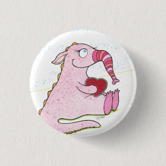Badge Rond 2,50 Cm Shirley le monstre, bouton (Devant)