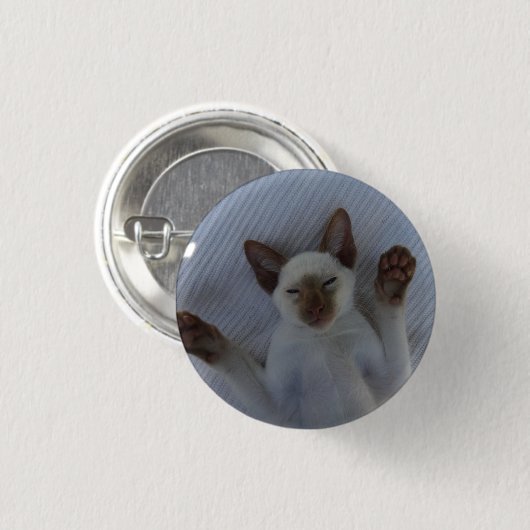 Badge Rond 2,50 Cm Siamese cat button (Devant & derrière)