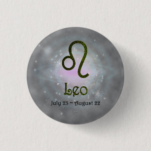 Badge Rond 2,50 Cm Signe astrologique Leo Zodiac couleur