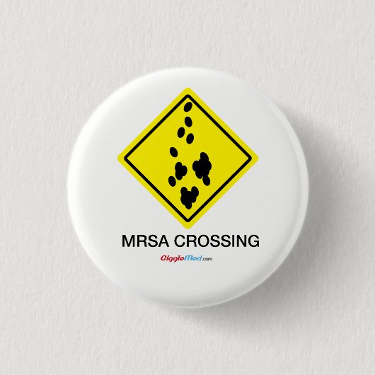 Badge Rond 2,50 Cm Signe de croisement de MRSA (Devant)