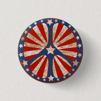 Badge Rond 2,50 Cm Signe de paix américain fané