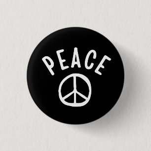 Badge Rond 2,50 Cm Signe de Paix Graphique Minimaliste
