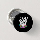 Badge Rond 2,50 Cm Signe main ASL de l'enseignant (Devant & derrière)