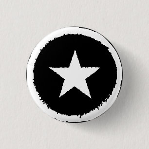 Badge Rond 2,50 Cm Signe Symbole Étoile Blanche Guerre Armée Militair