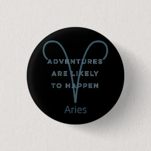 Badge Rond 2,50 Cm Signe Zodiac Aries Citation amusante en texte bleu