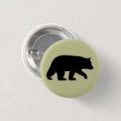 Badge Rond 2,50 Cm Silhouette de l'ours noir | Faune (Devant & derrière)