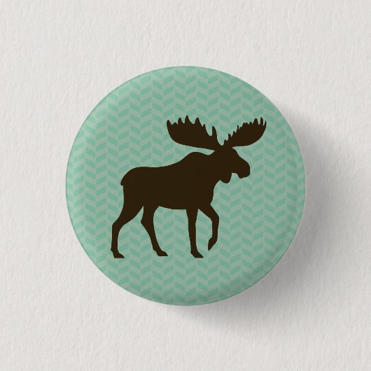 Badge Rond 2,50 Cm Silhouette d'élan (Devant)