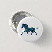 Badge Rond 2,50 Cm Silhouette noire et bleue Zebra (Devant & derrière)