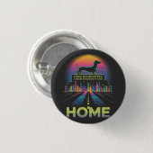 Badge Rond 2,50 Cm Silhouettes de teckel longs, ombres plus longues d (Devant & derrière)