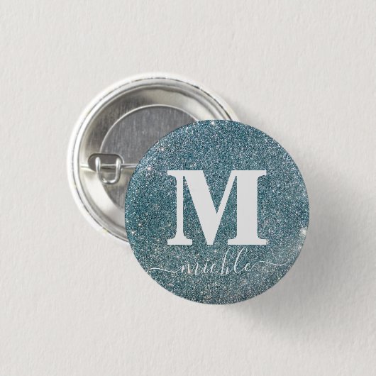 Badge Rond 2,50 Cm Silver Crystal Custom Name Cadeau (Devant & derrière)