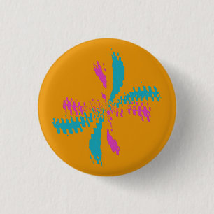 Badge Rond 2,50 Cm Simple Abstrait Papillon Motif Messy Vol