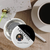 Badge Rond 2,50 Cm Simple Graduation noir et blanc