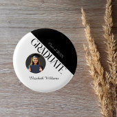 Badge Rond 2,50 Cm Simple Graduation noir et blanc