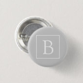 Badge Rond 2,50 Cm Simple Light Grey monogram (Devant & derrière)