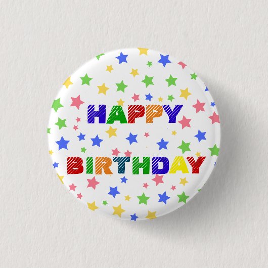 Badge Rond 2,50 Cm Simple moderne Pastel Star fête d'anniversaire col (Devant)